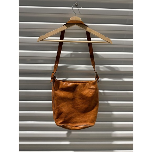 Il Bisonte Handbags - Il Bisonte Tan Leather Crossbody Bag Wanny Di Filippo Made in Italy Plaid Lining